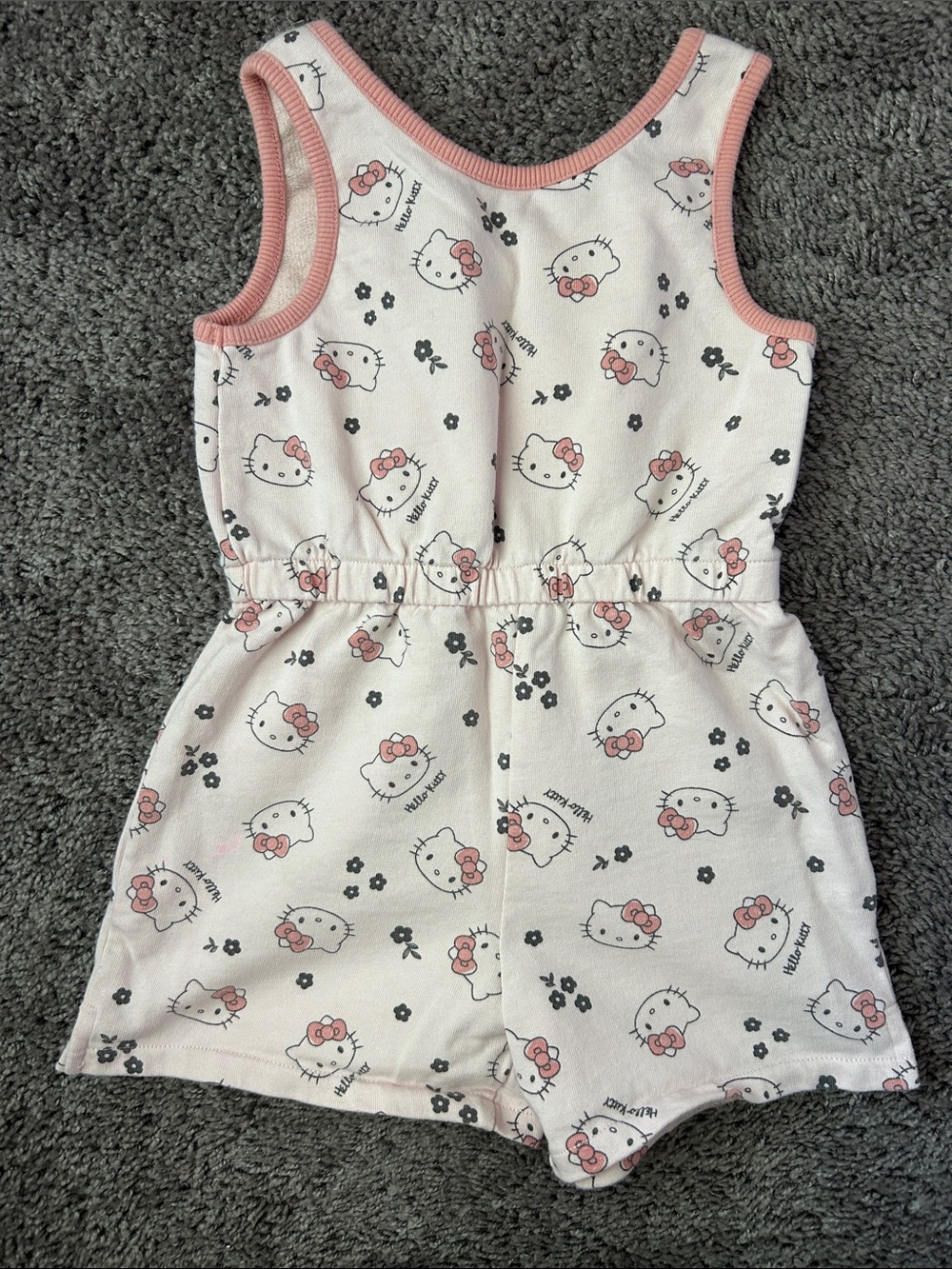 H&M White and Pink Hello Kitty Cotton Sleeveless Romper